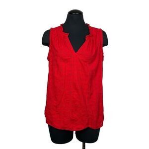 Gap Red Cotton Eyelet Blouse - Women’s M